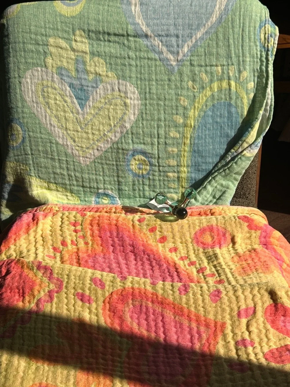 NEON COAST Hippie Hearts FLiPSiDE XL Woven Blanket Towels Festival 44 x 78 Woven
